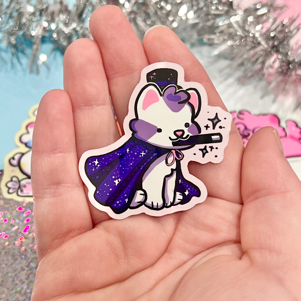 Friends: Hobbies ~ Stickers  Woolblossom Magic Purple Cat  