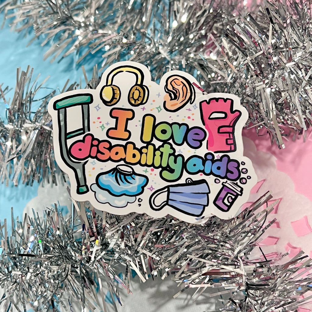 I Love Disability Aids ~ Sticker  Woolblossom   