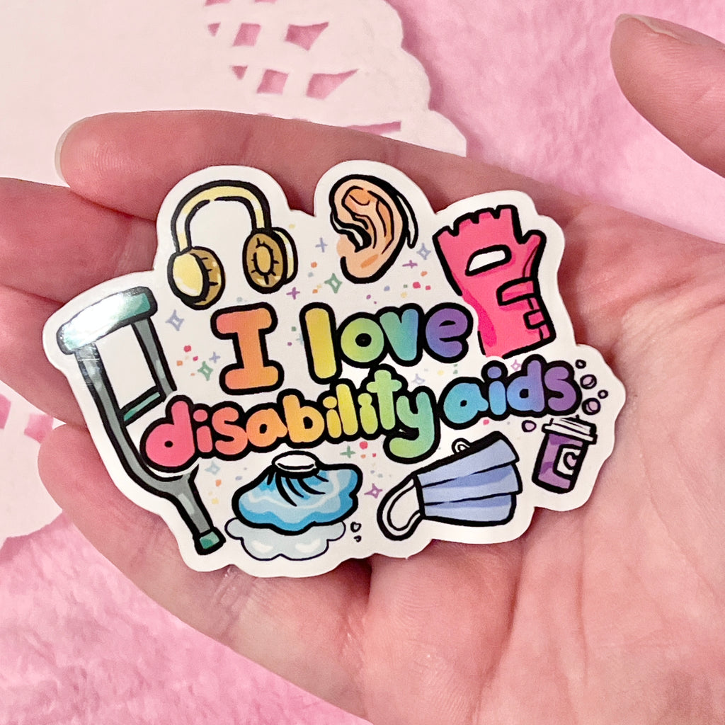 I Love Disability Aids ~ Sticker  Woolblossom   