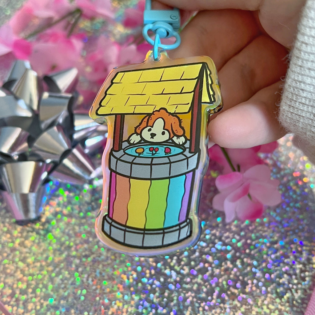 Wishing Well ~ Rainbow Acrylic Charm  Woolblossom   