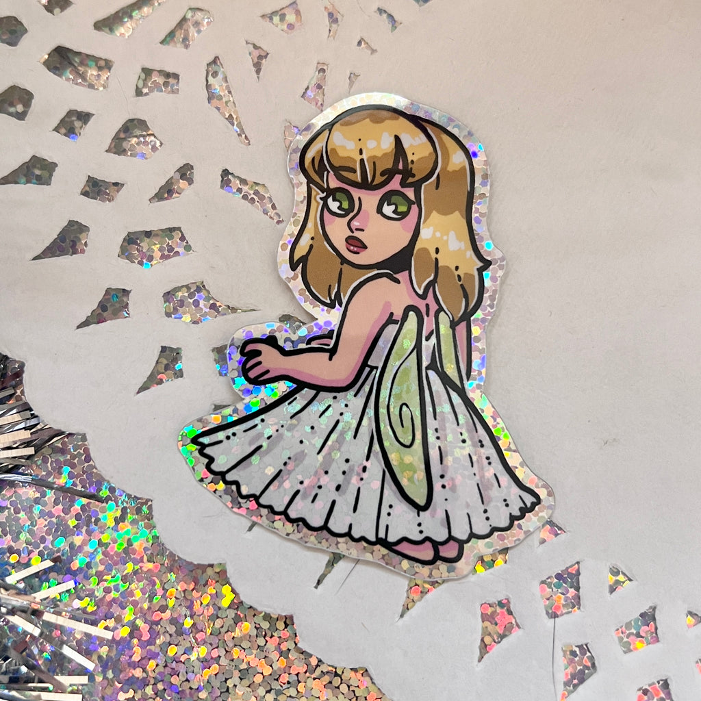 Dandelion Fairy ~ Glitter Sticker  Woolblossom   