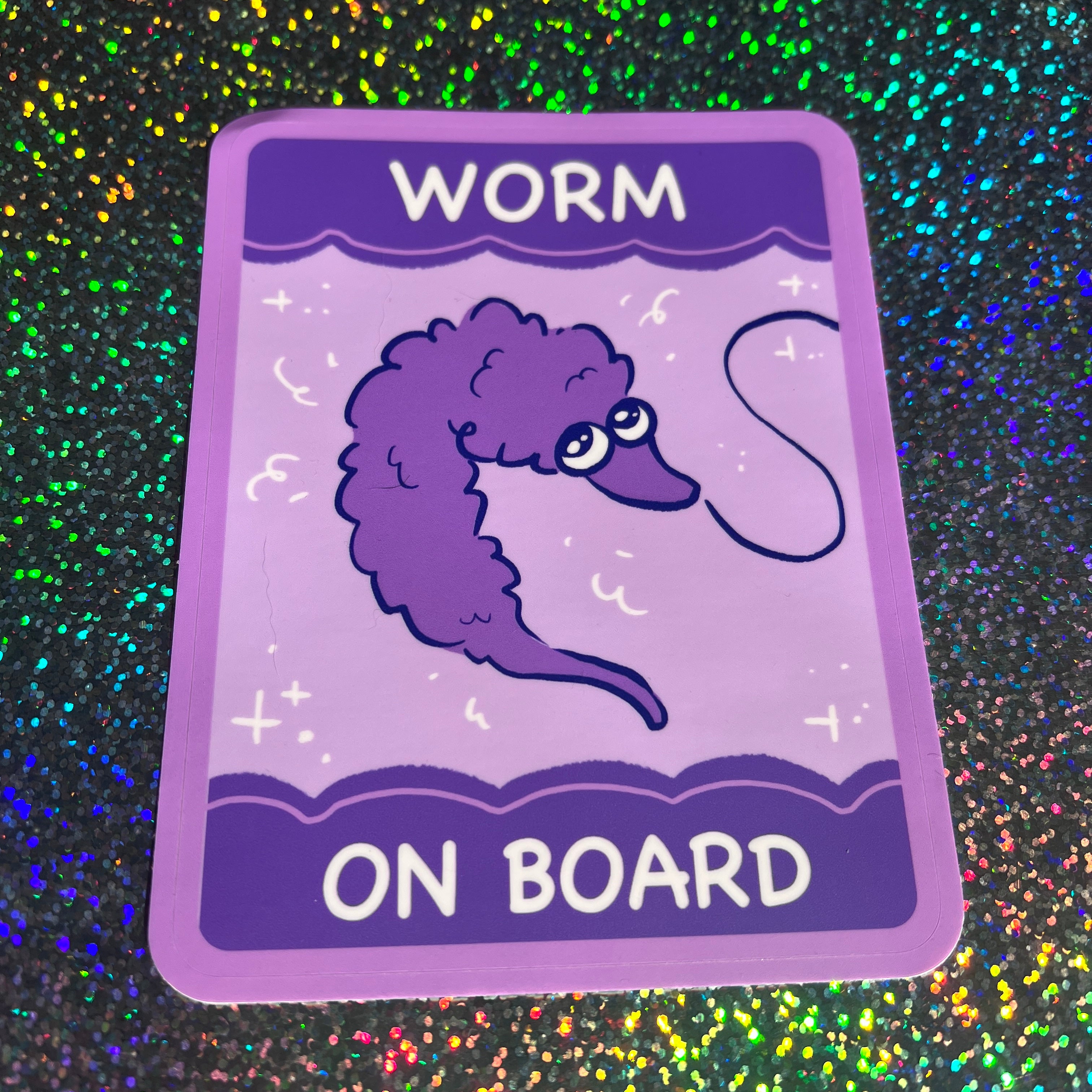 Pride Fruity Worm Sparkly Stickers