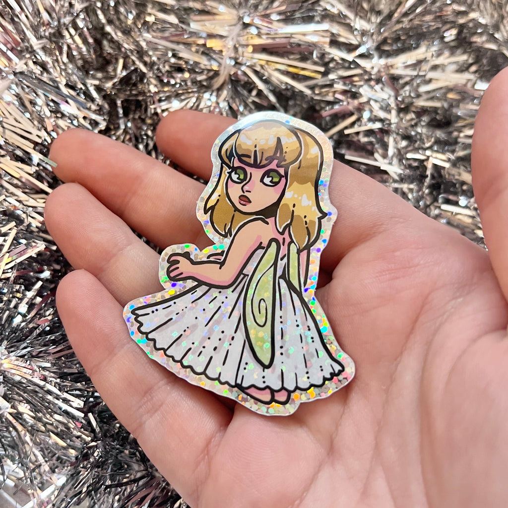 Dandelion Fairy ~ Glitter Sticker  Woolblossom   