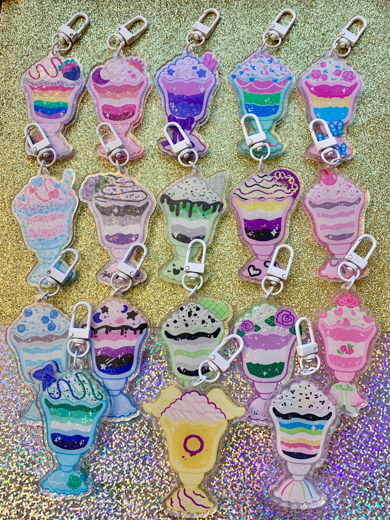 Pride Milkshake ~ HOLO Acrylic Charms  Woolblossom   