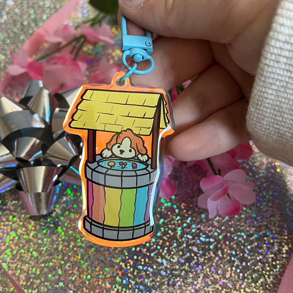 Wishing Well ~ Rainbow Acrylic Charm  Woolblossom   