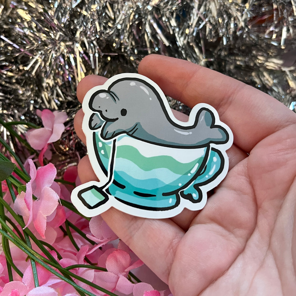 Manatee Tea :) ~ Sticker  Woolblossom   